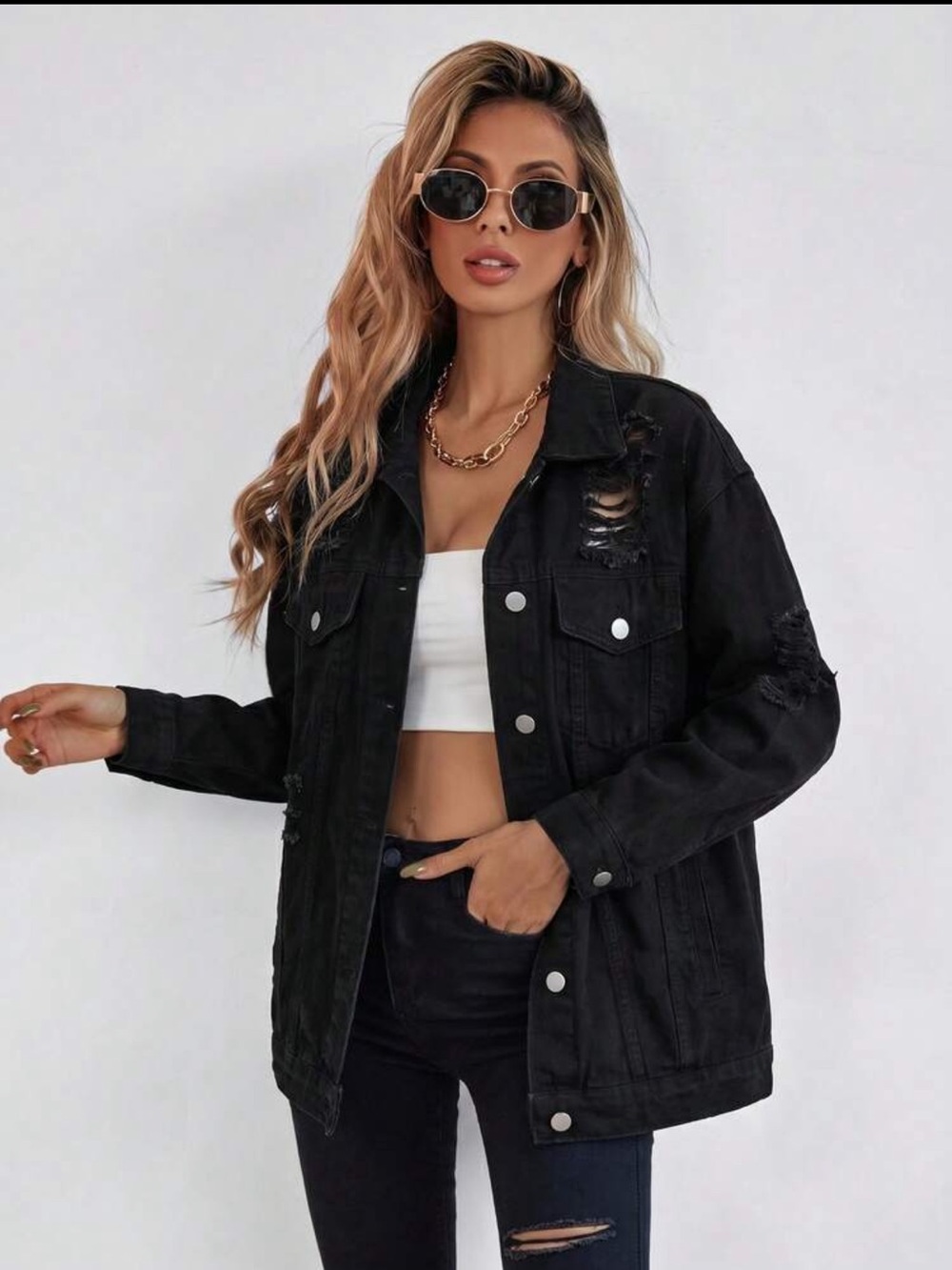 Acid Wash Distressed Jacket